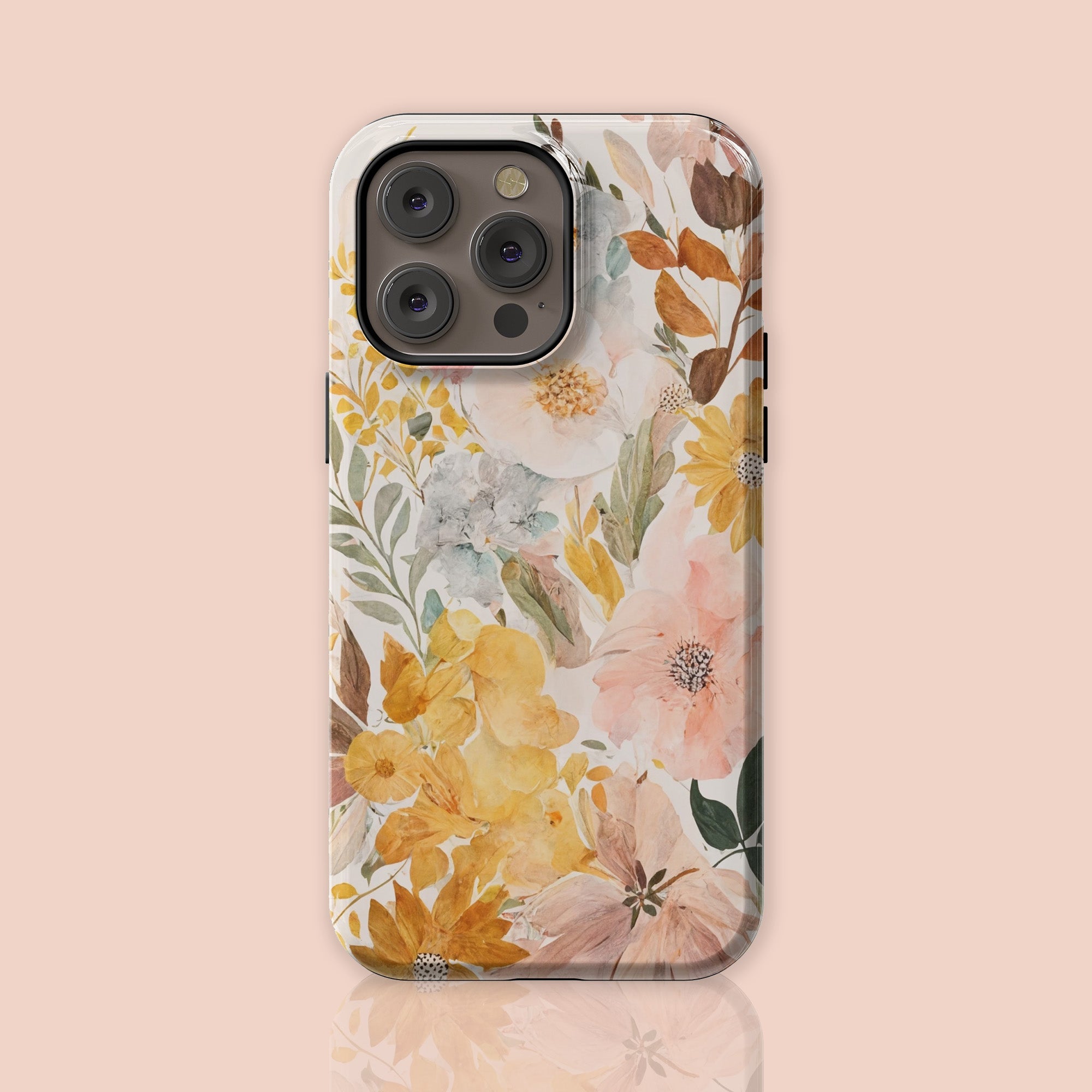 Protective Watercolor Flowers Phone Case, iPhone, Samsung