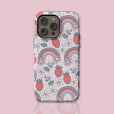 Cute Rainbow Strawberries Protective Phone Case, iPhone, Samsung