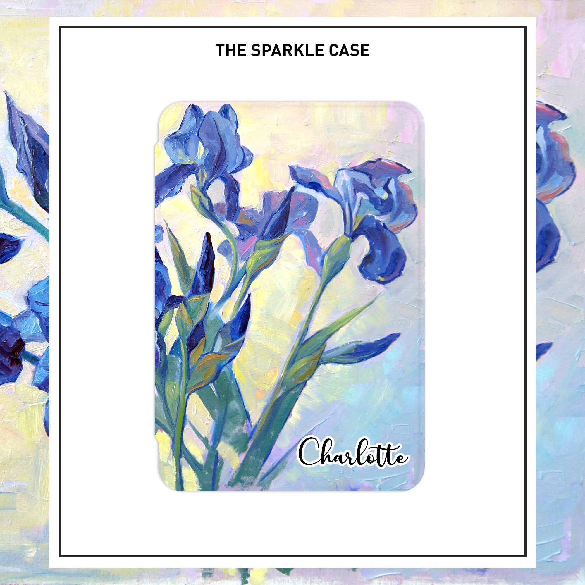 Iris Flowers Kindle Paperwhite Case, Free Personalization
