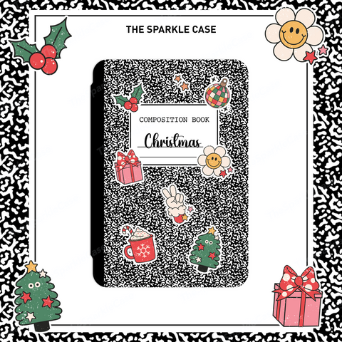 Christmas Theme Composition Notebook Custom Name iPad Case