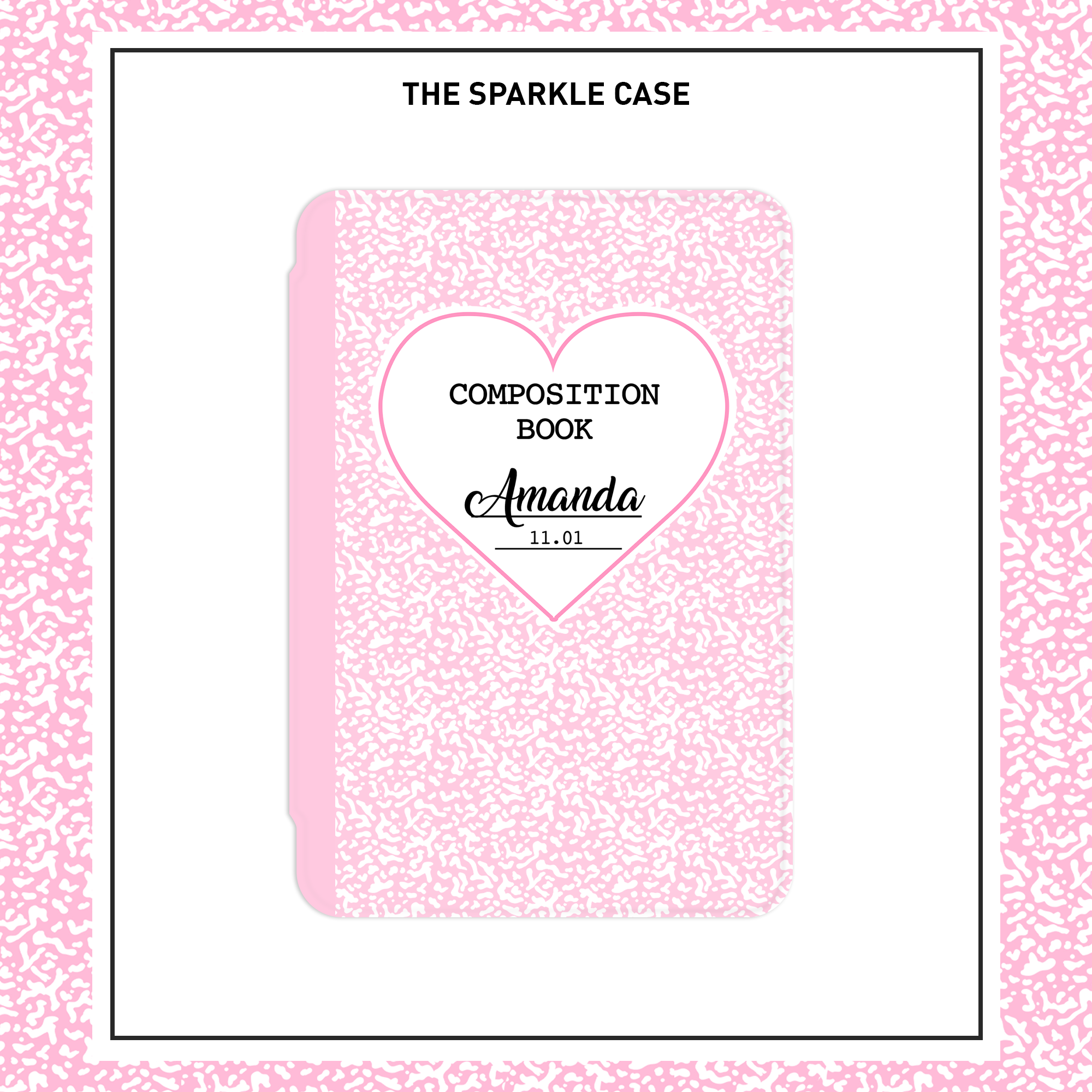 Pink Composition Notebook Kindle Case Paperwhite Oasis All-new 6” 2022