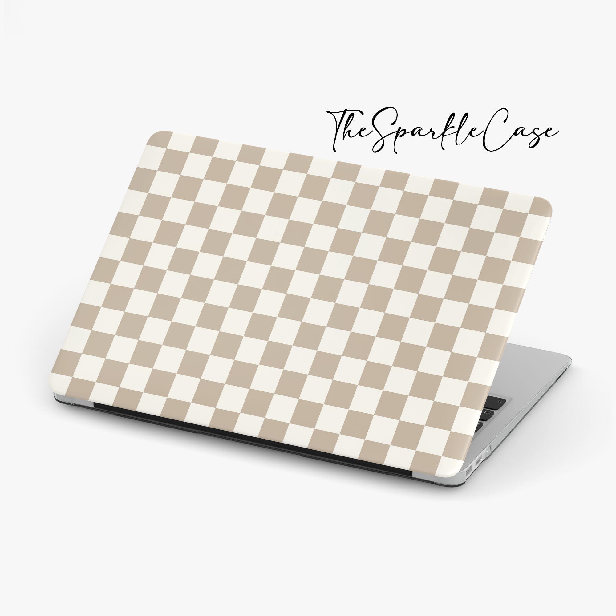 Custom Beige Checkerboard MacBook Case Laptop Cover