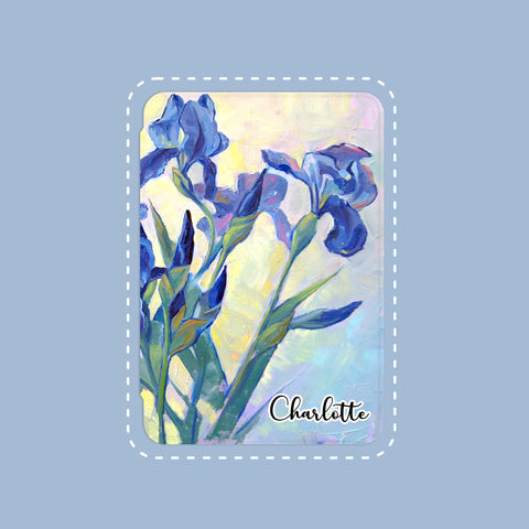 Iris Flowers Custom Name iPad Case