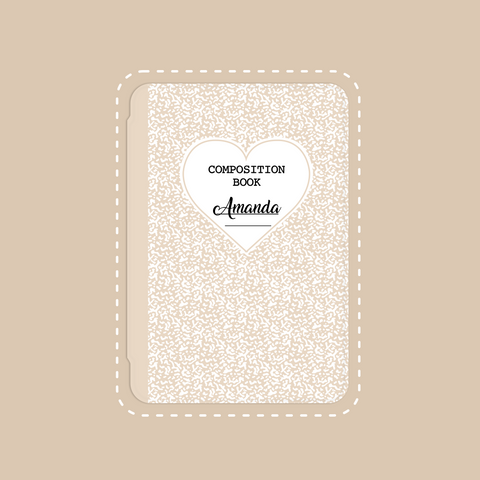 Custom Beige Composition Notebook iPad Case Cover Free Personalization