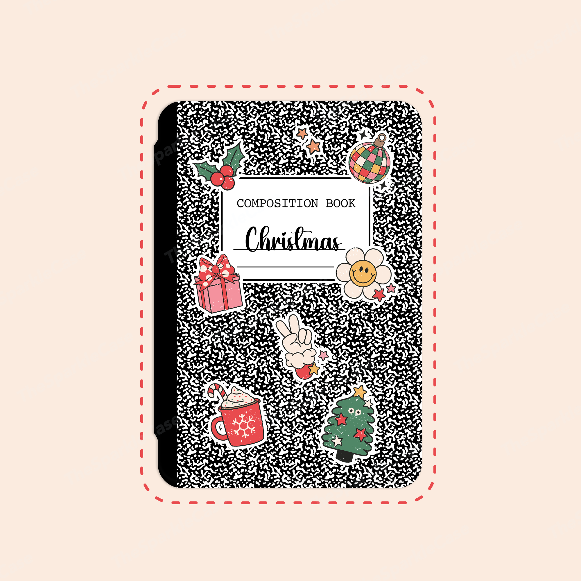 Christmas Theme Custom Composition Book iPad Case Cover Free Personalization
