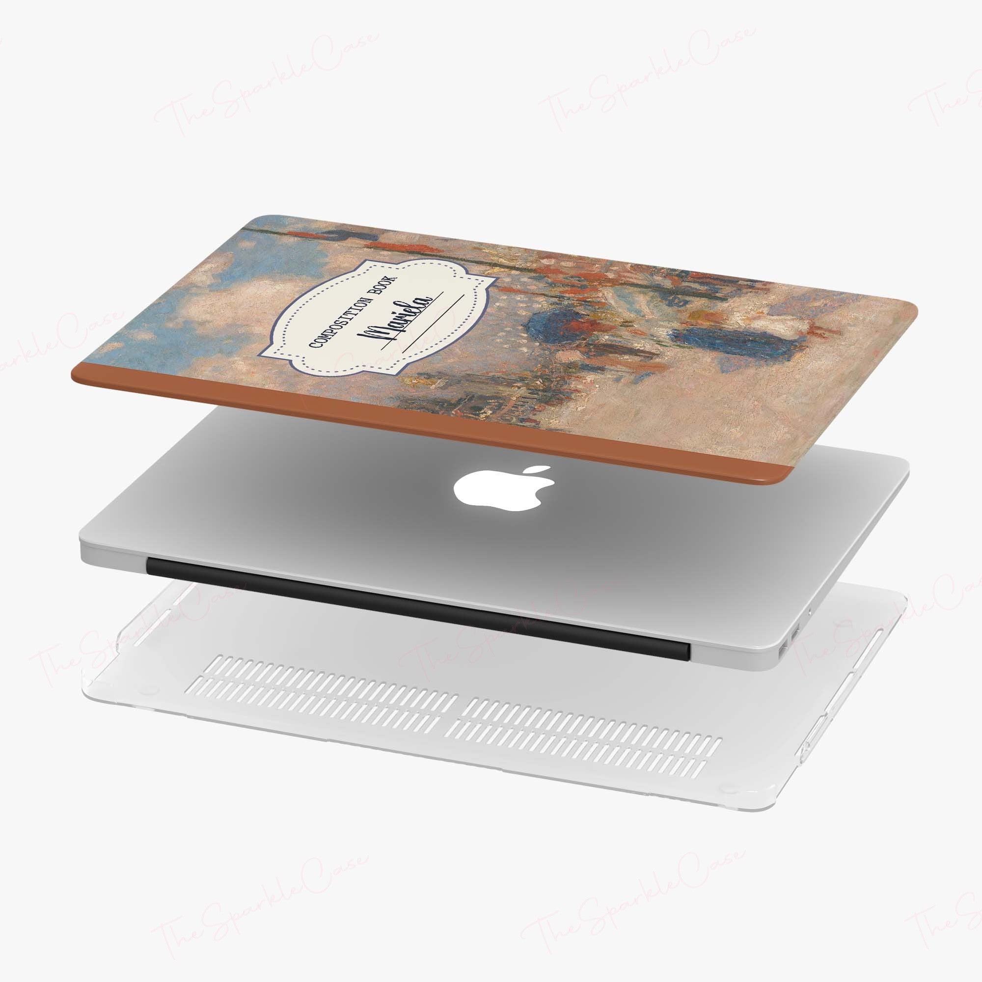 Custom Name Case Composition Book Van Gogh Aesthetic MacBook Case Whitsun on the Bridge Christmas