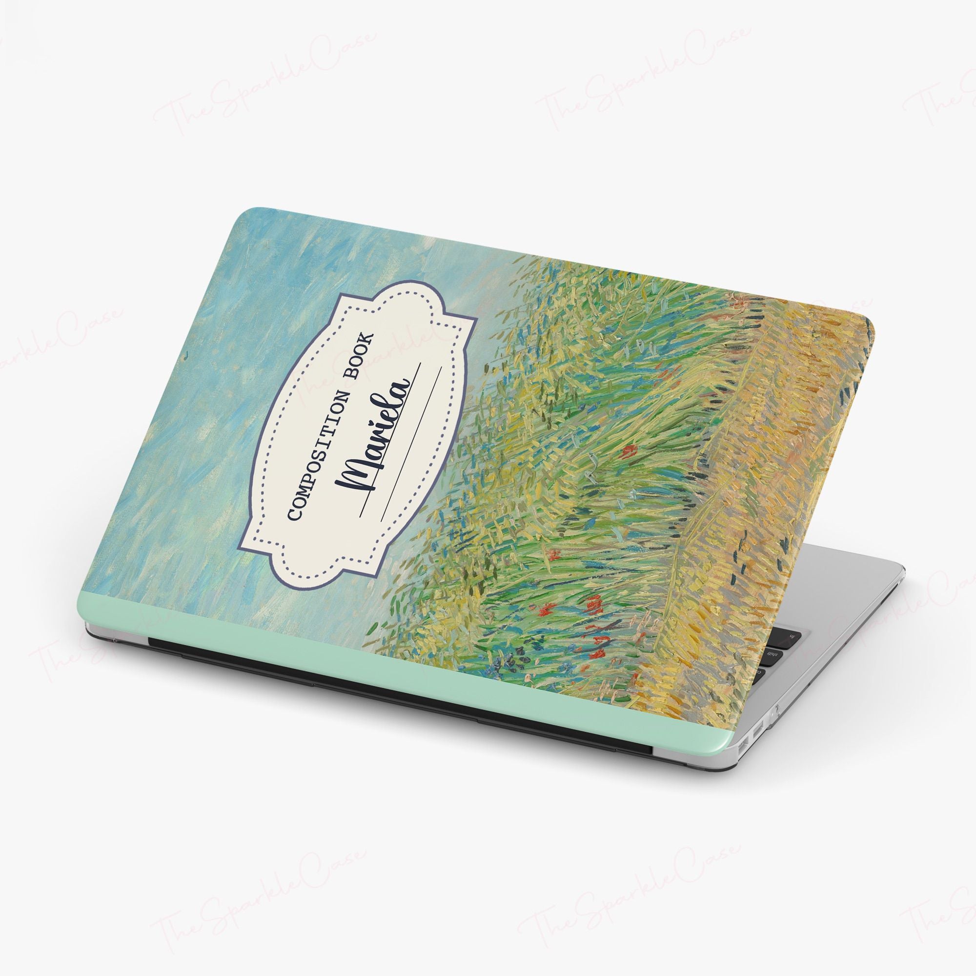 Custom Name Case Composition Book Van Gogh Aesthetic MacBook Case Wheatfield with Partridge