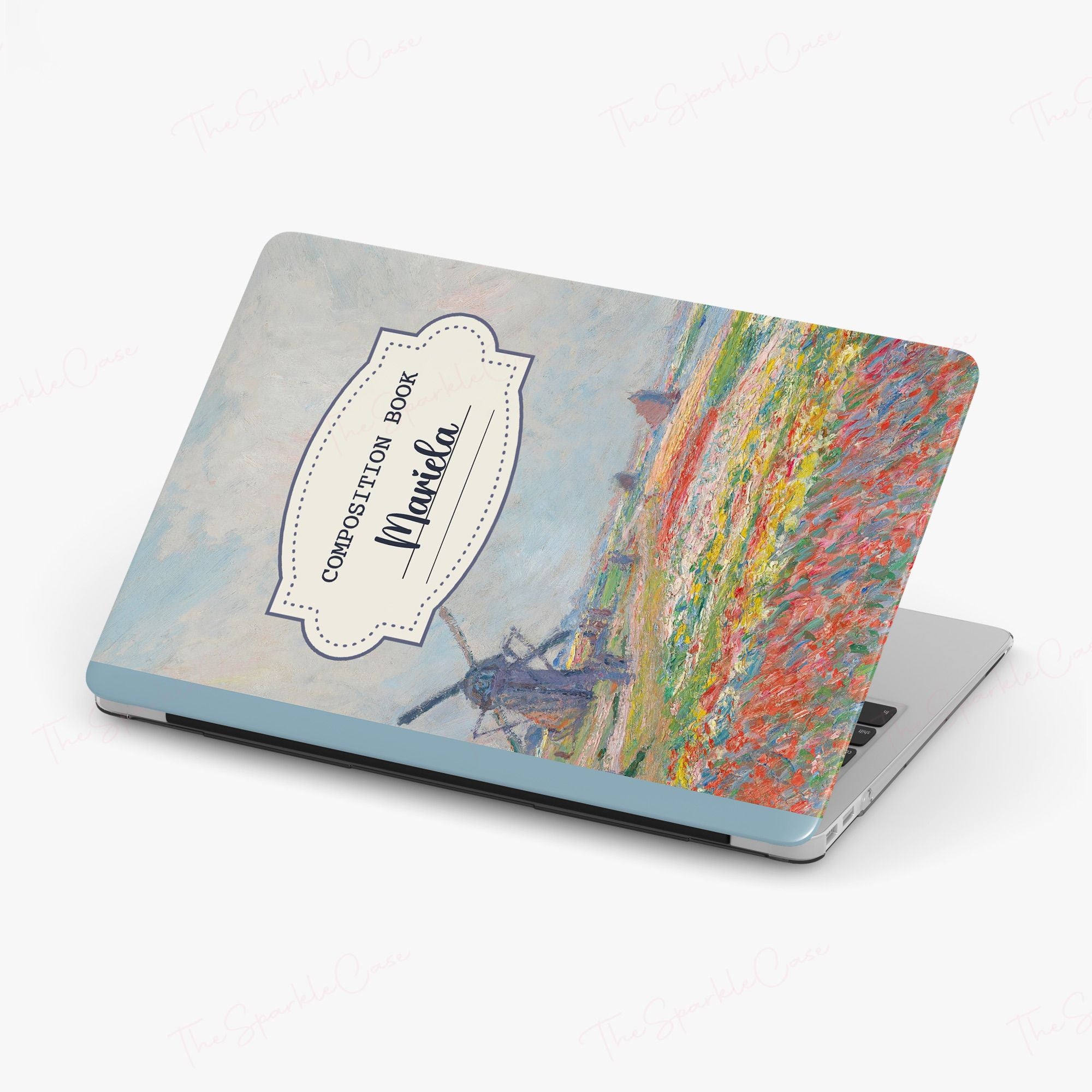Custom Name Case Composition Book Van Gogh Aesthetic MacBook Case Tulip Fields