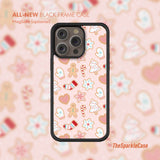 Pink Gingerbread Christmas Case, Cute ALL-NEW Black Frame case, MagSafe Case