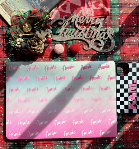 Custom Name Pink Glitter Personalized Hard Laptop Case