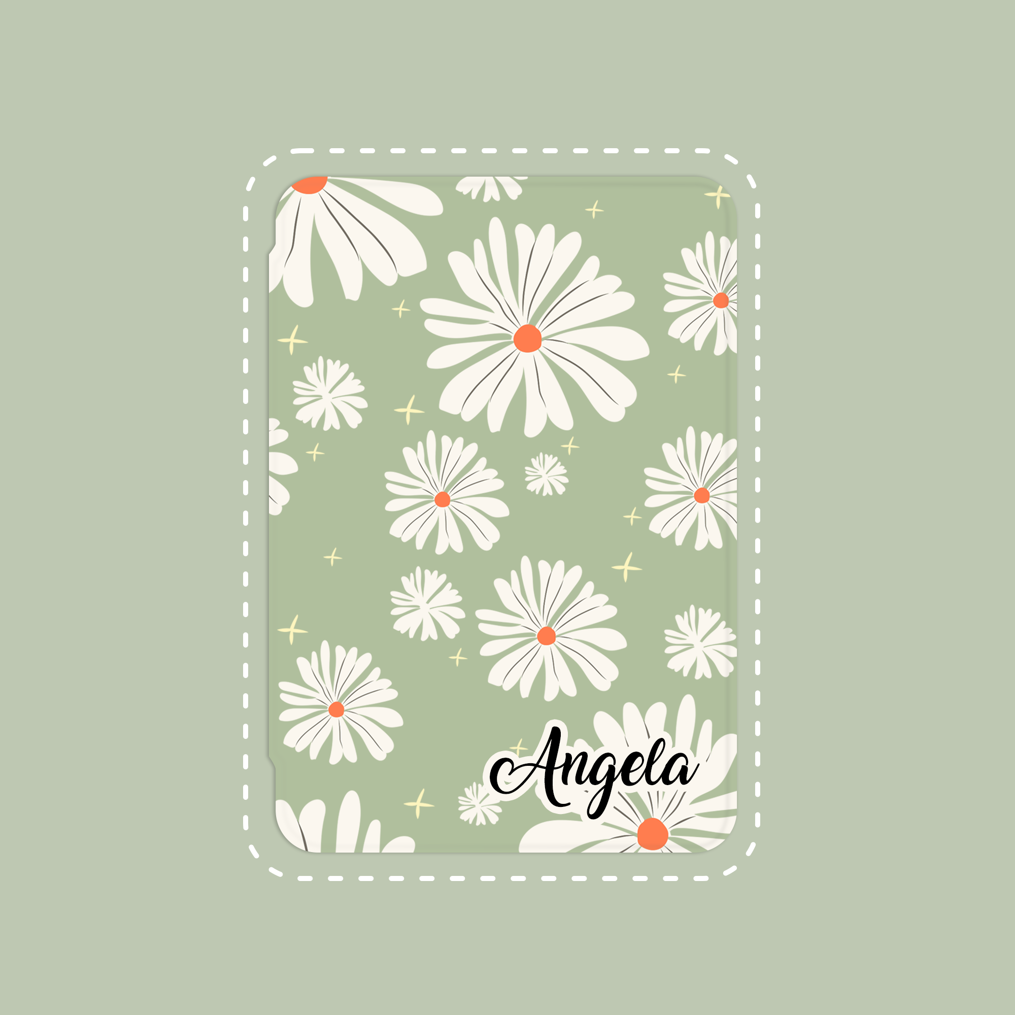 Green Flowers Personalized Kindle Paperwhite Case