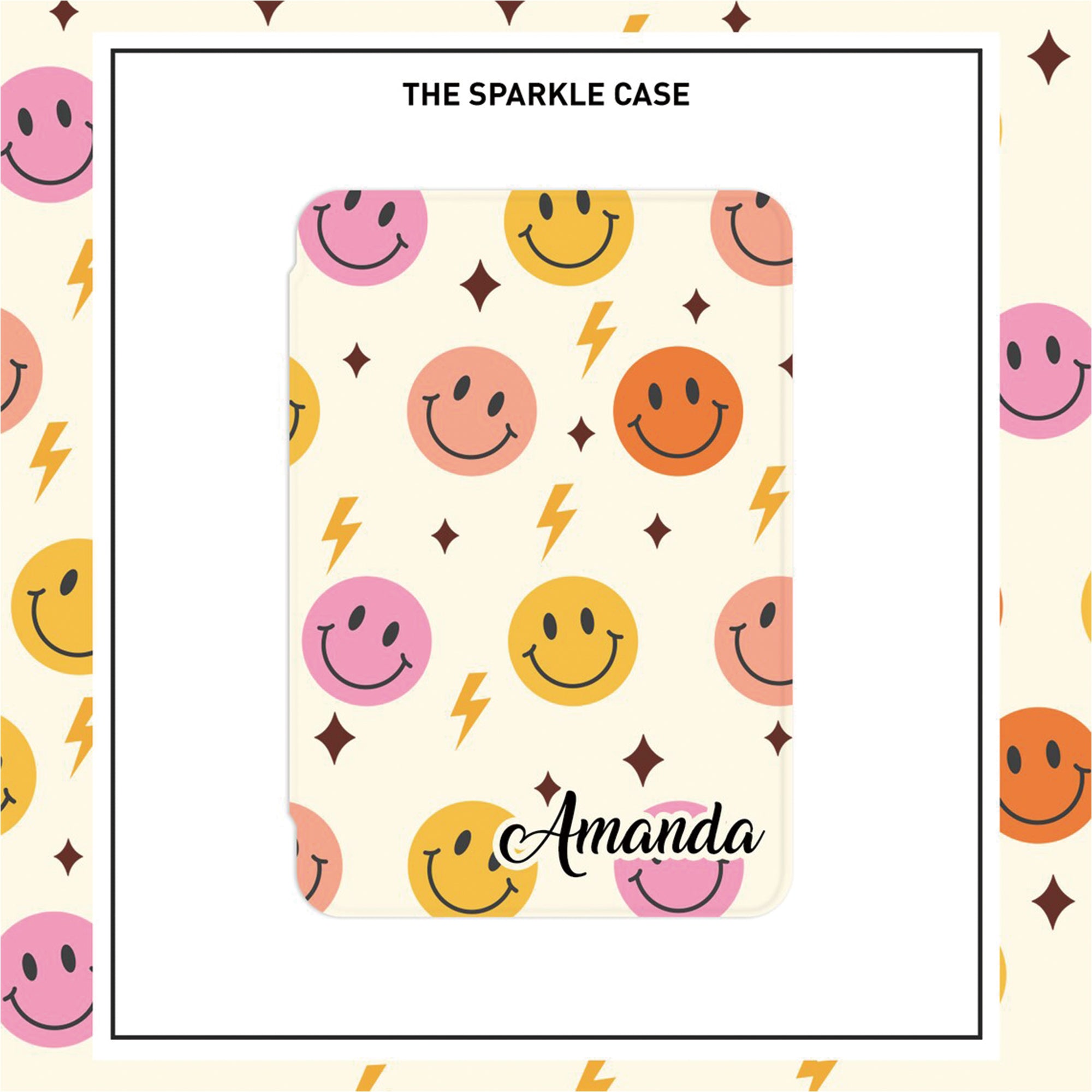 Cute Smiley Kindle Case Paperwhite Cover Free Personalization