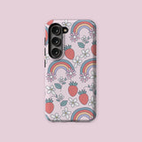 Cute Rainbow Strawberries Protective Phone Case, iPhone, Samsung