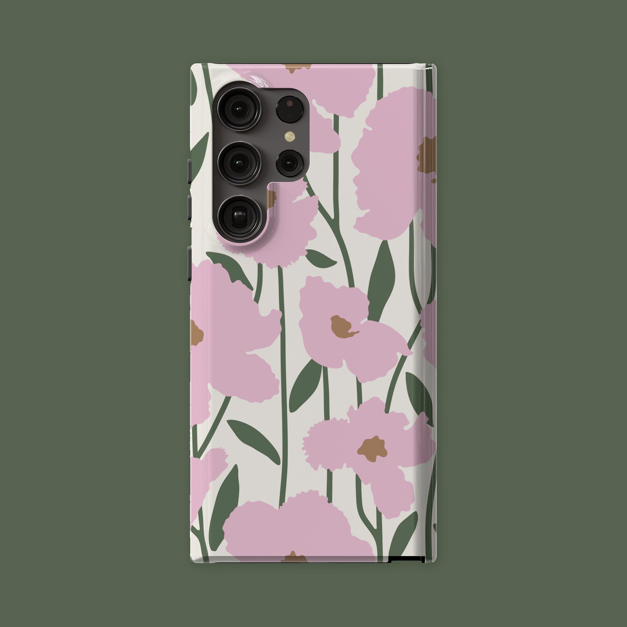 Boho Flowers Pink Phone Case, iPhone, Samsung