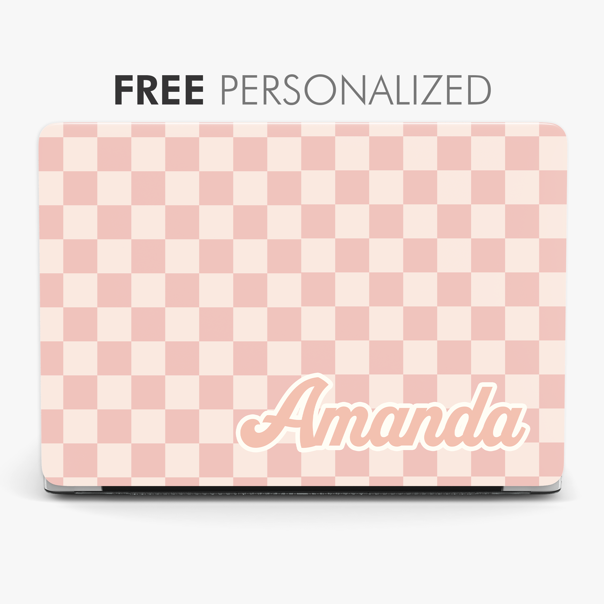 Pink Checkerboard Personalized MacBook Case Laptop Case