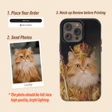 Custom Cat Dog Portrait Art Phone Case, Custom Royal Pet Portrait Case