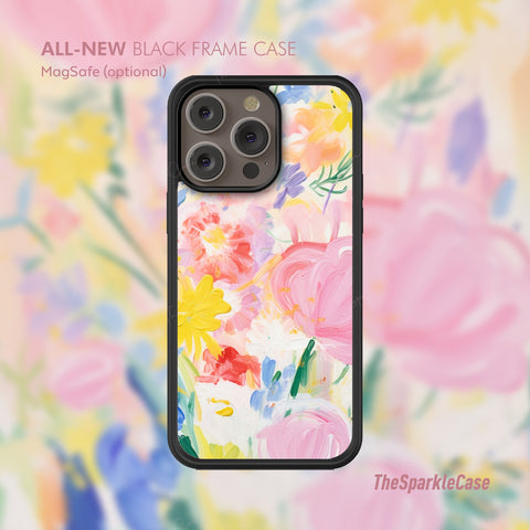 Crayon Floral Case, ALL-NEW Black Frame case, MagSafe Case