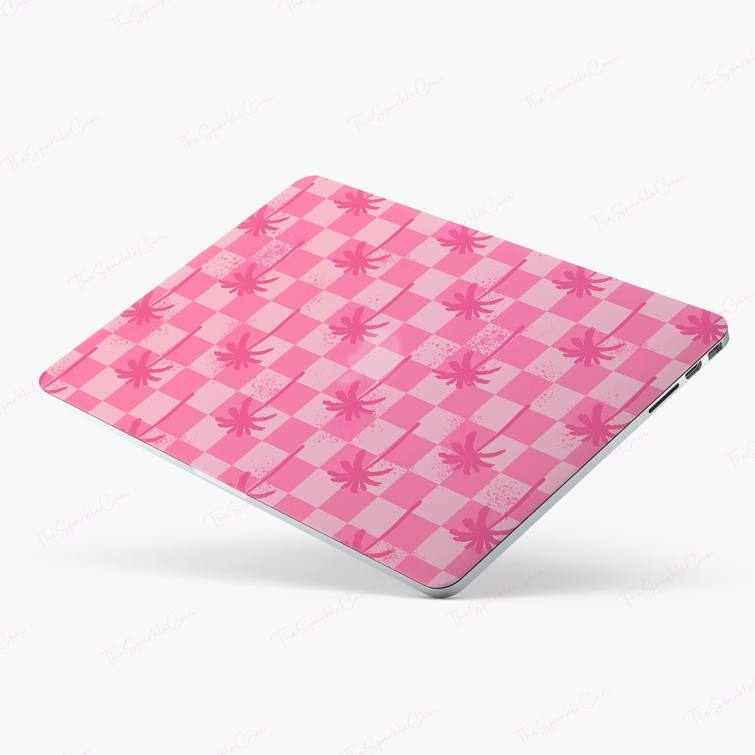 Summer Vibes Pink Checkerboard Personalized MacBook Case Laptop Case