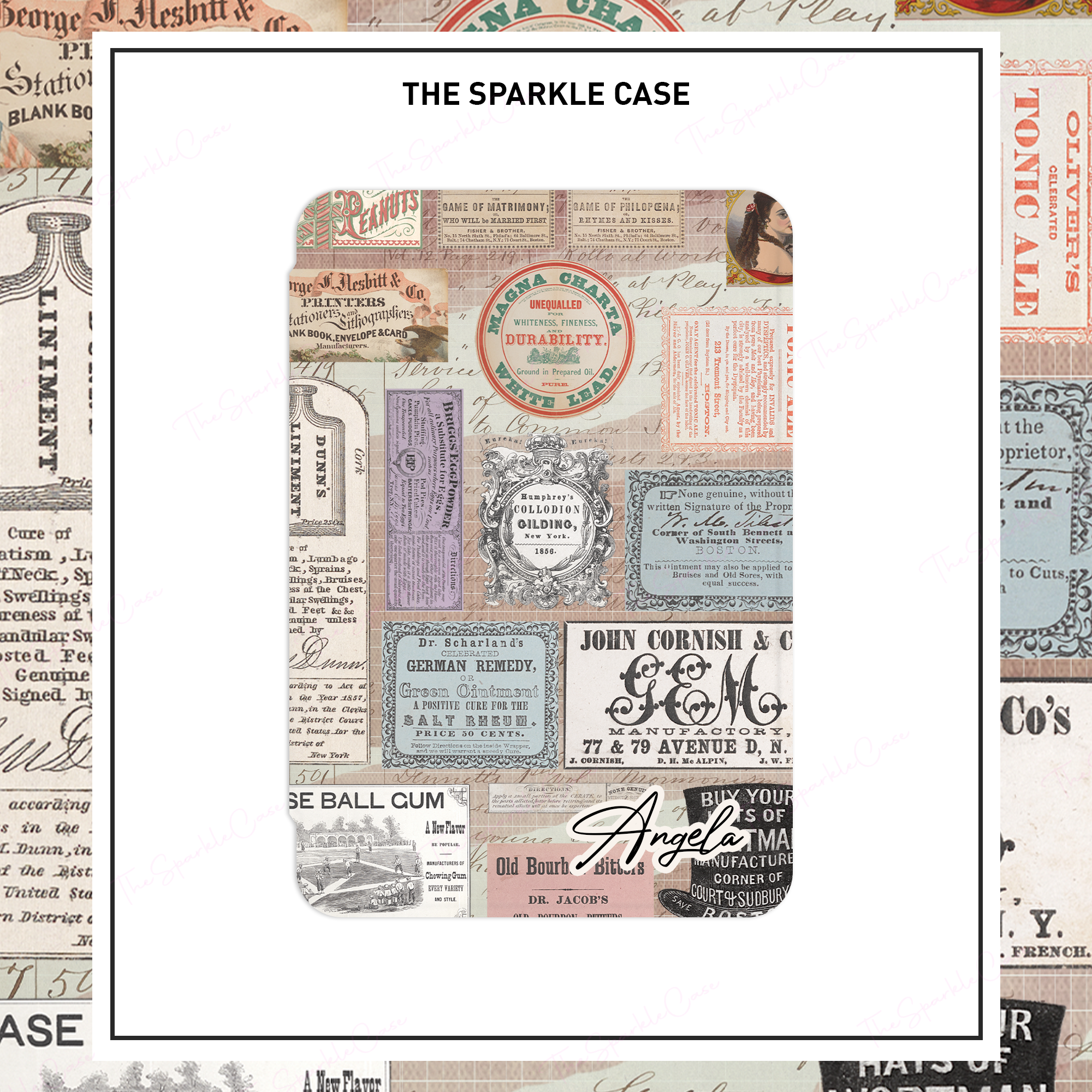 Vintage Stickers Auto Wake/Sleep iPad Case Cover Free Personalization