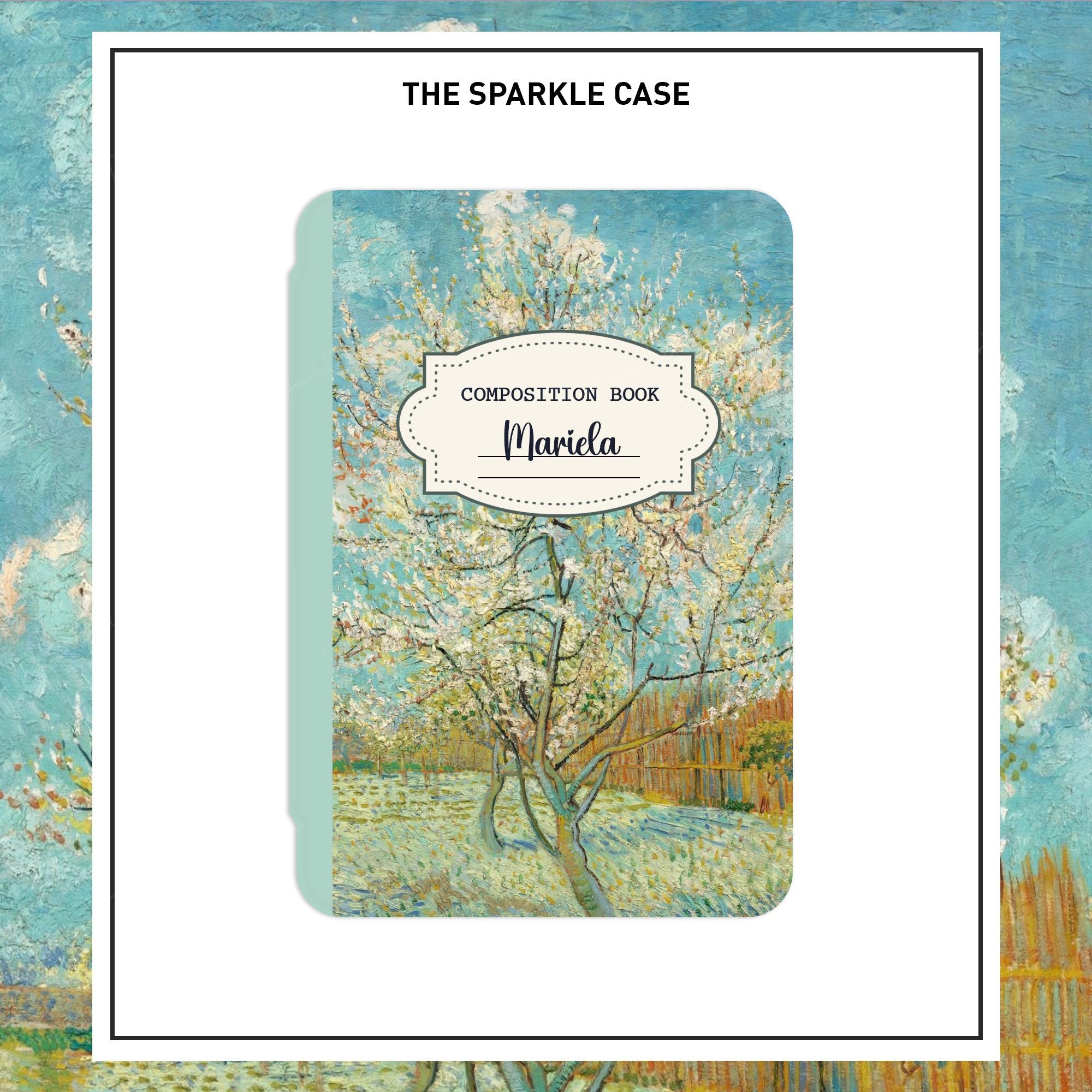 Van Gogh Composition Notebook iPad Case Cover Free Personalization The Pink Peach Tree