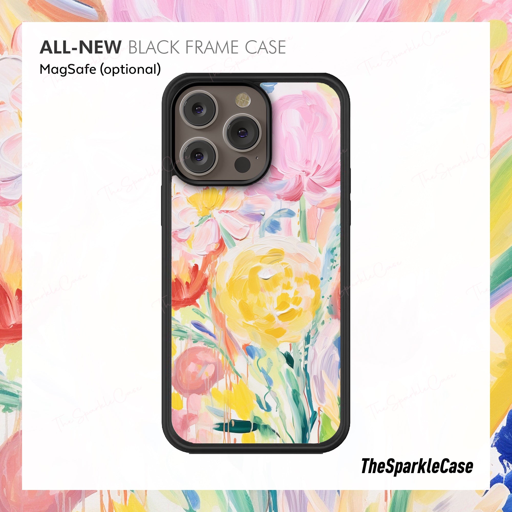 Color Floral Case, ALL-NEW Black Frame case, MagSafe Case