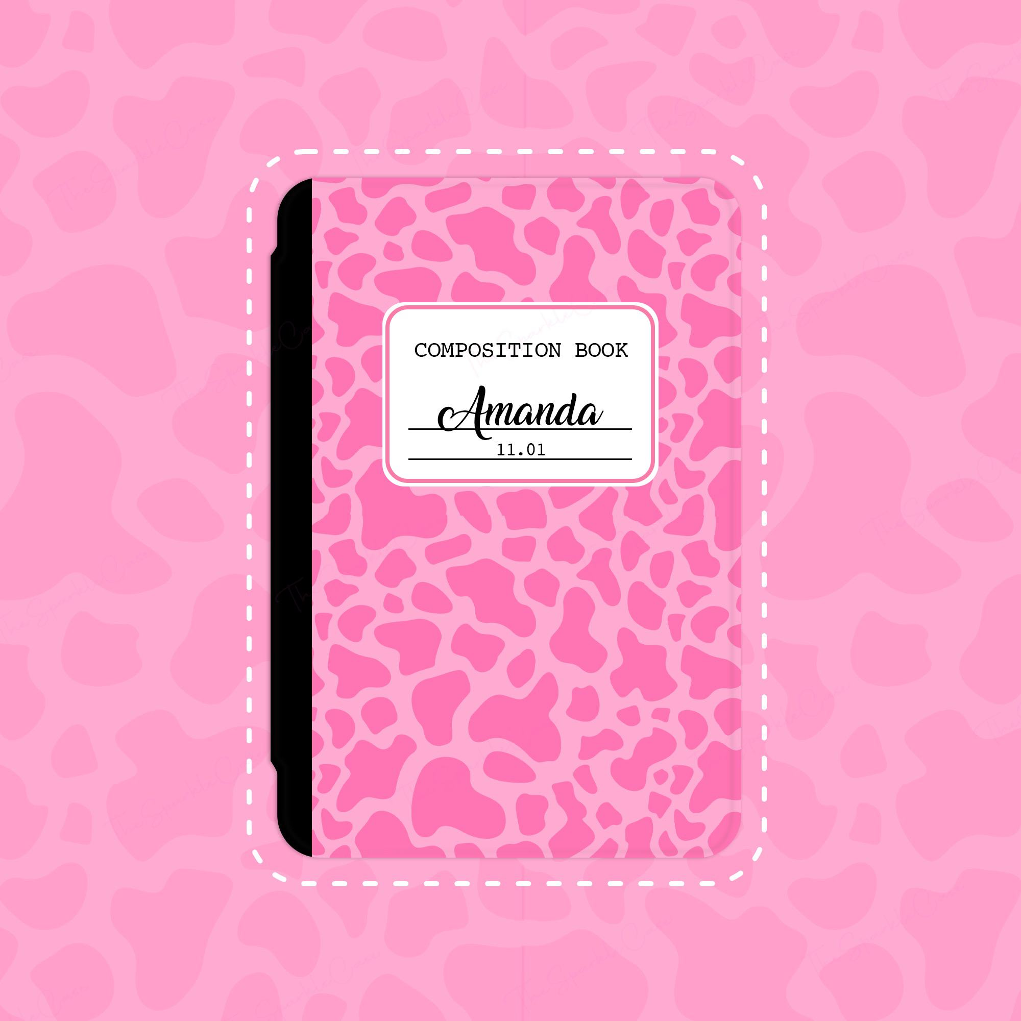 Pink Composition Notebook iPad Case Cover Free Personalization