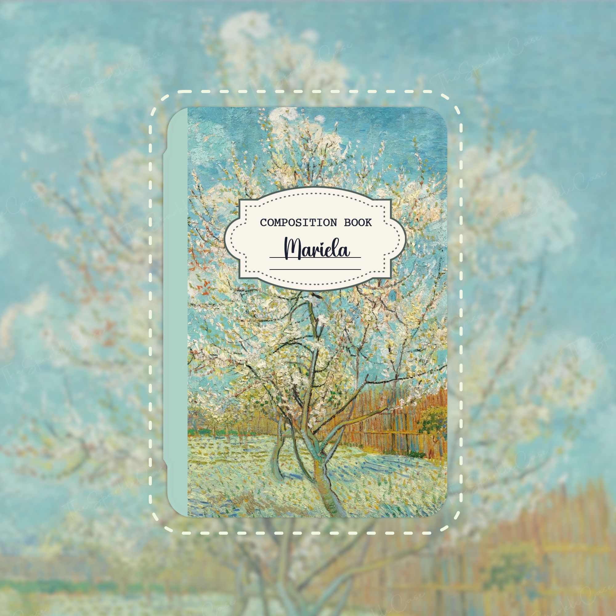Van Gogh Composition Notebook Kindle Case Paperwhite Cover Free Personalization The Pink Peach Tree