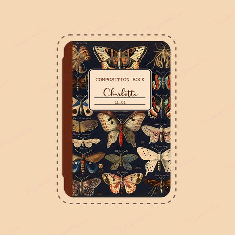 Vintage Butterfly Composition Book iPad Case Cover Free Personalization