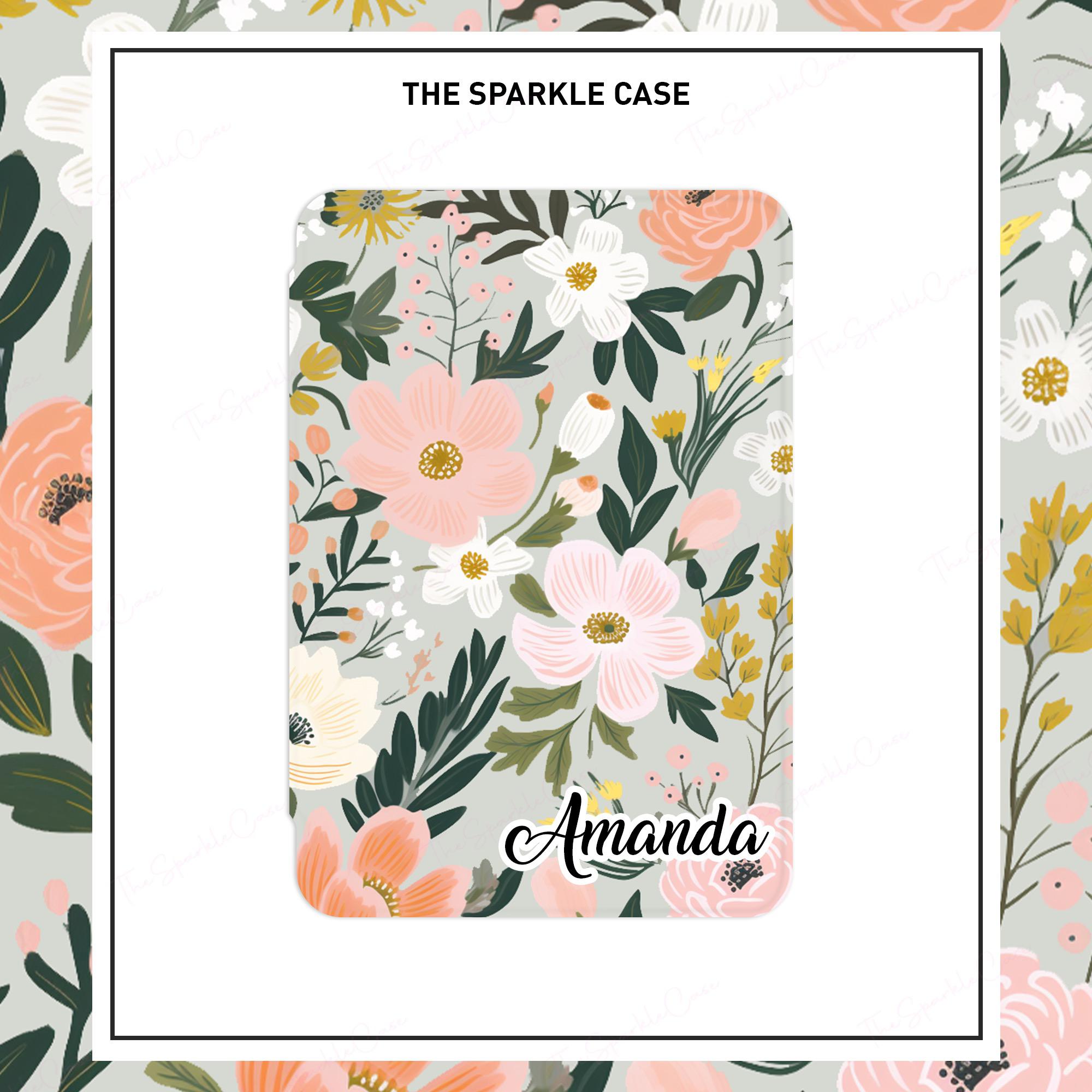 Custom Name Aesthetic Floral iPad Case Cover Free Personalization