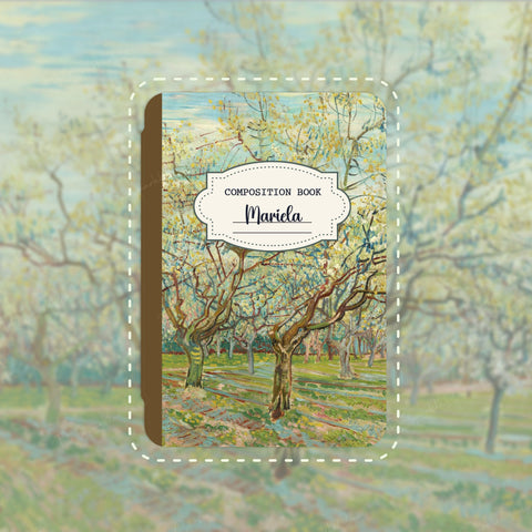 Van Gogh Composition Notebook iPad Case Cover Free Personalization The White Orchard