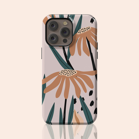 Abstract Brown Daisy Phone Case