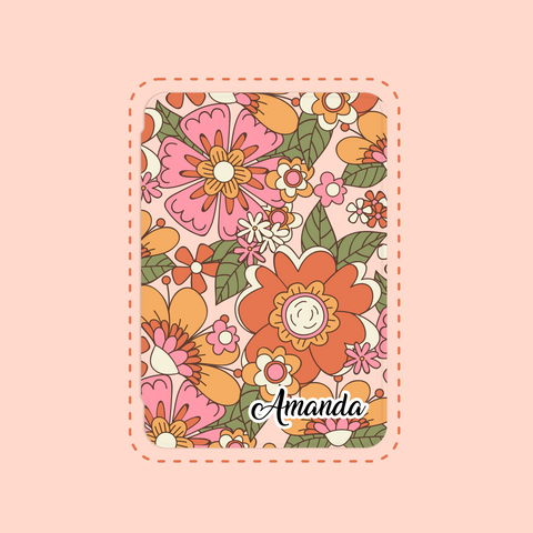 Custom Name Vibrant Pink Flowers iPad Case Cover Free Personalization