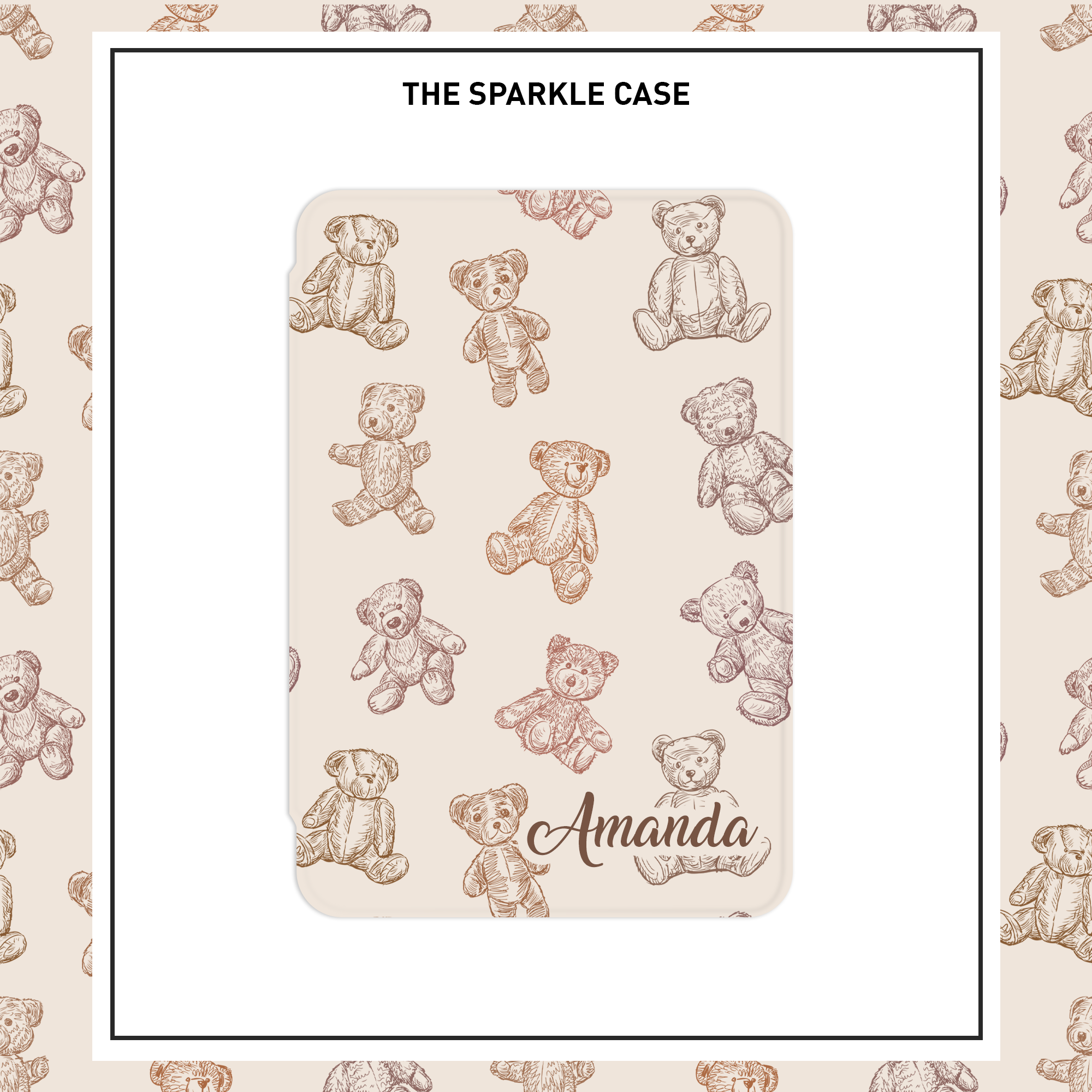 Cute Bear Kindle Paperwhite Case, Free Personalization