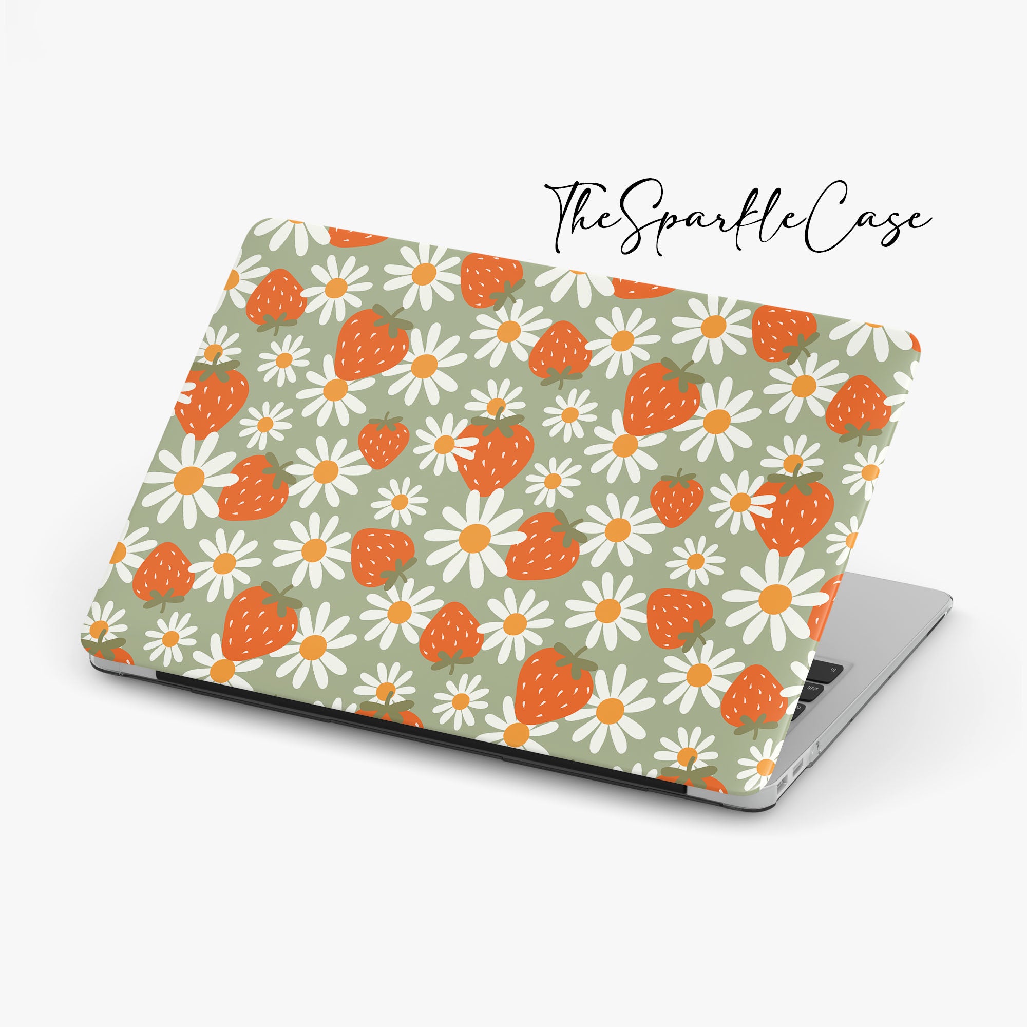 Custom Monogram Retro Strawberry MacBook Case Laptop Cover