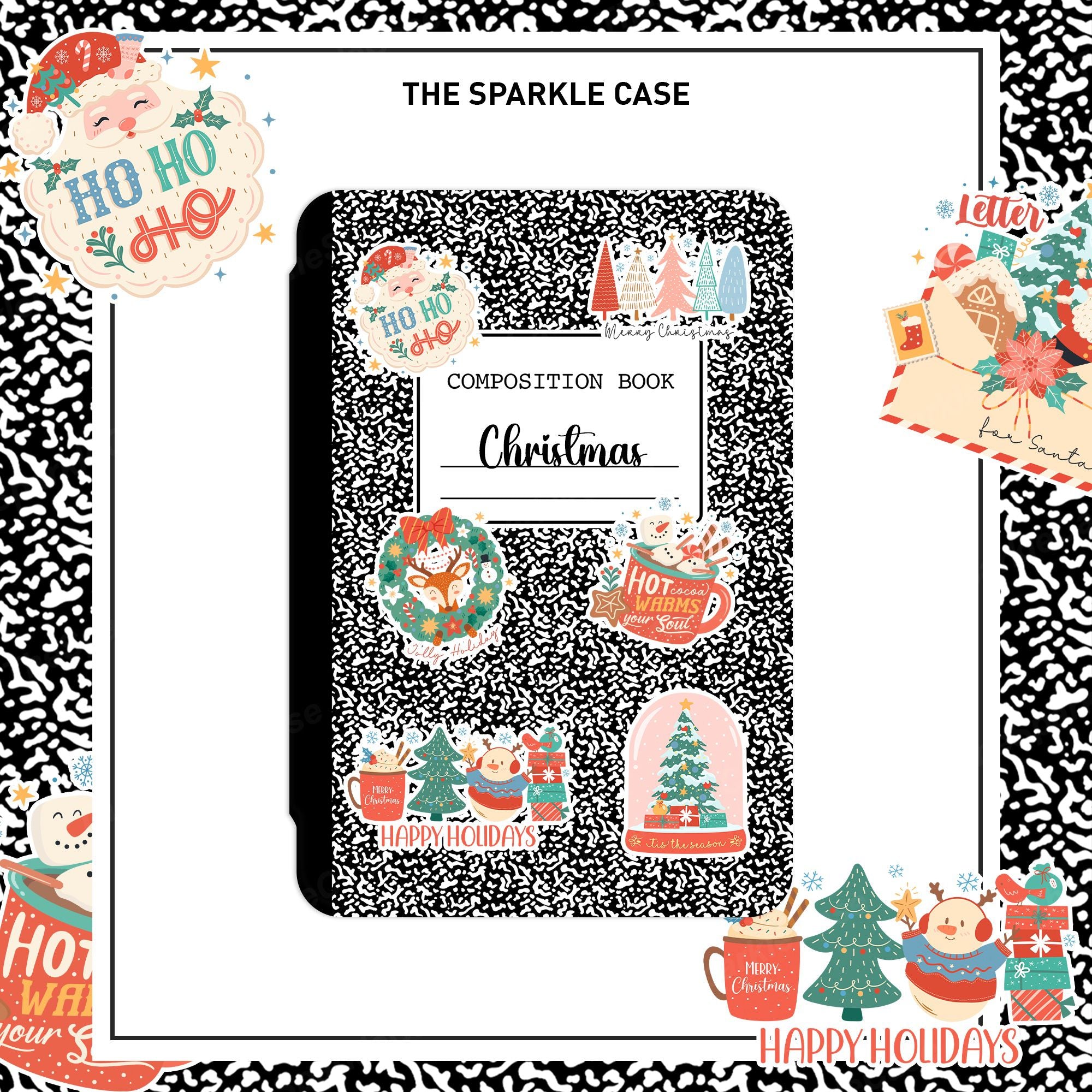 Christmas Theme Custom Composition Notebook iPad Case