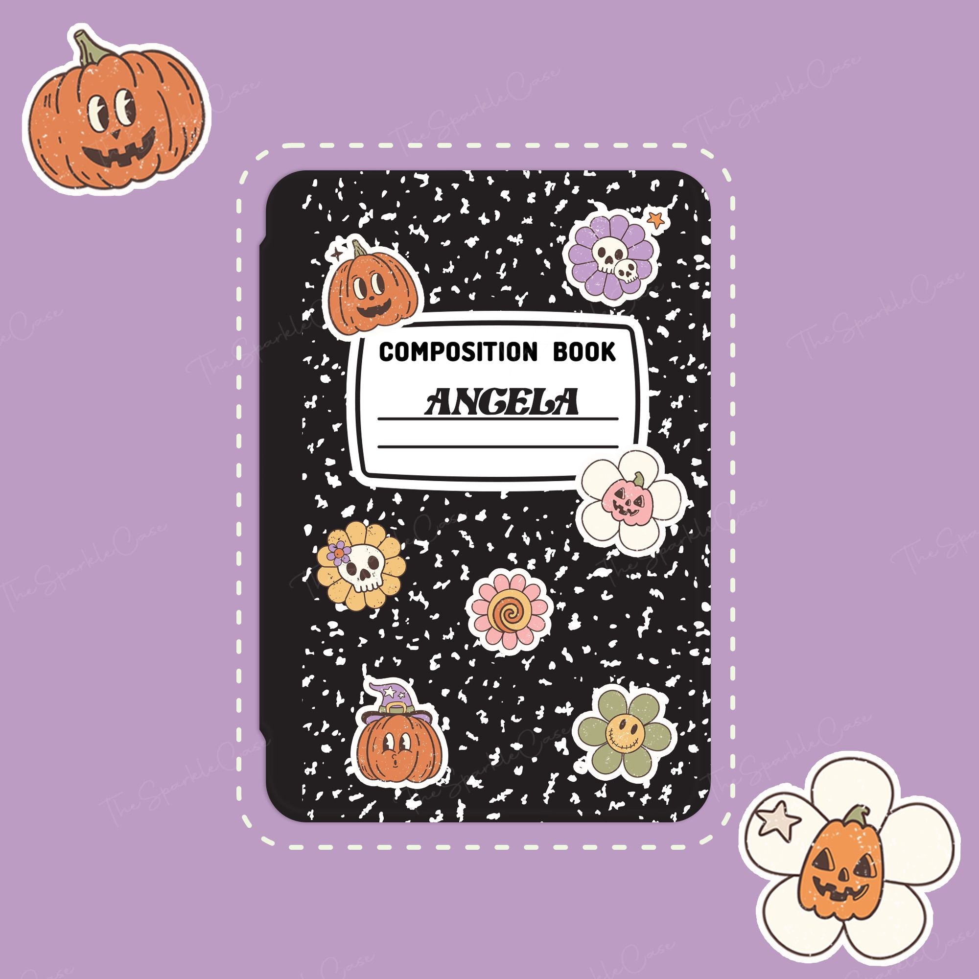 Custom Halloween Gift Composition Notebook Kindle Case Paperwhite Cover Free Personalization