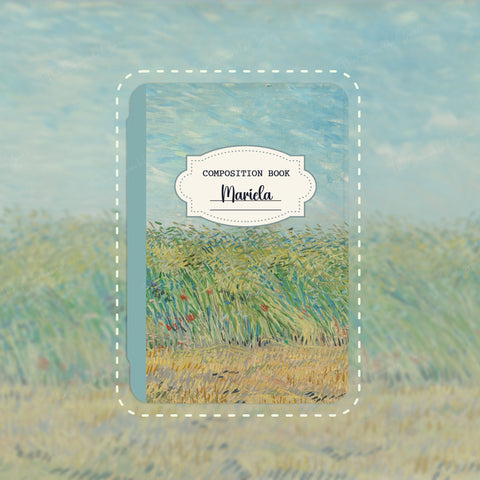 Van Gogh Composition Notebook iPad Case Cover Free Personalization Wheatfield with Partridge