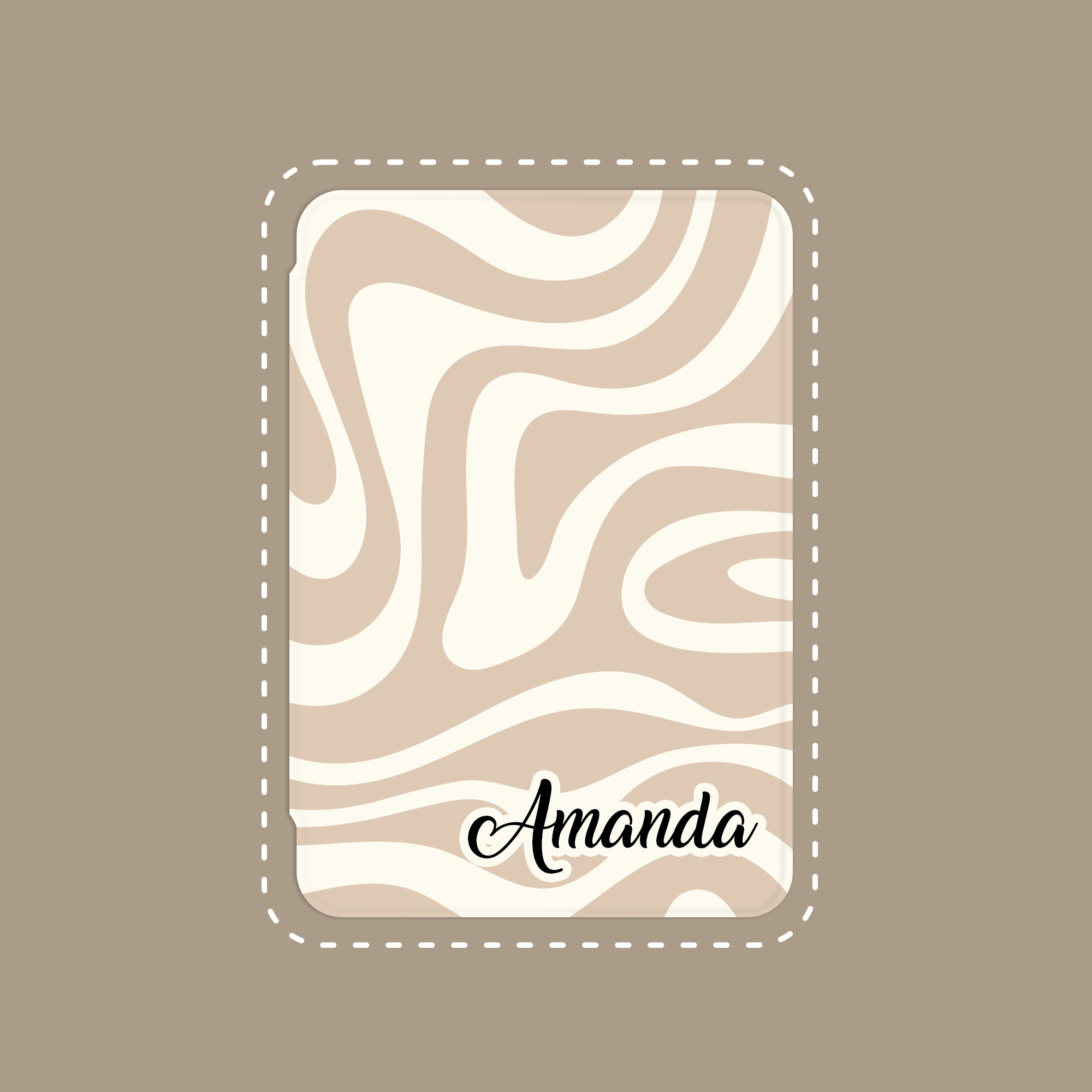 Beige Swirl Abstract Personalized iPad Case