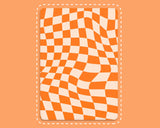 Personalized Orange Twist Checkerboard iPad Case