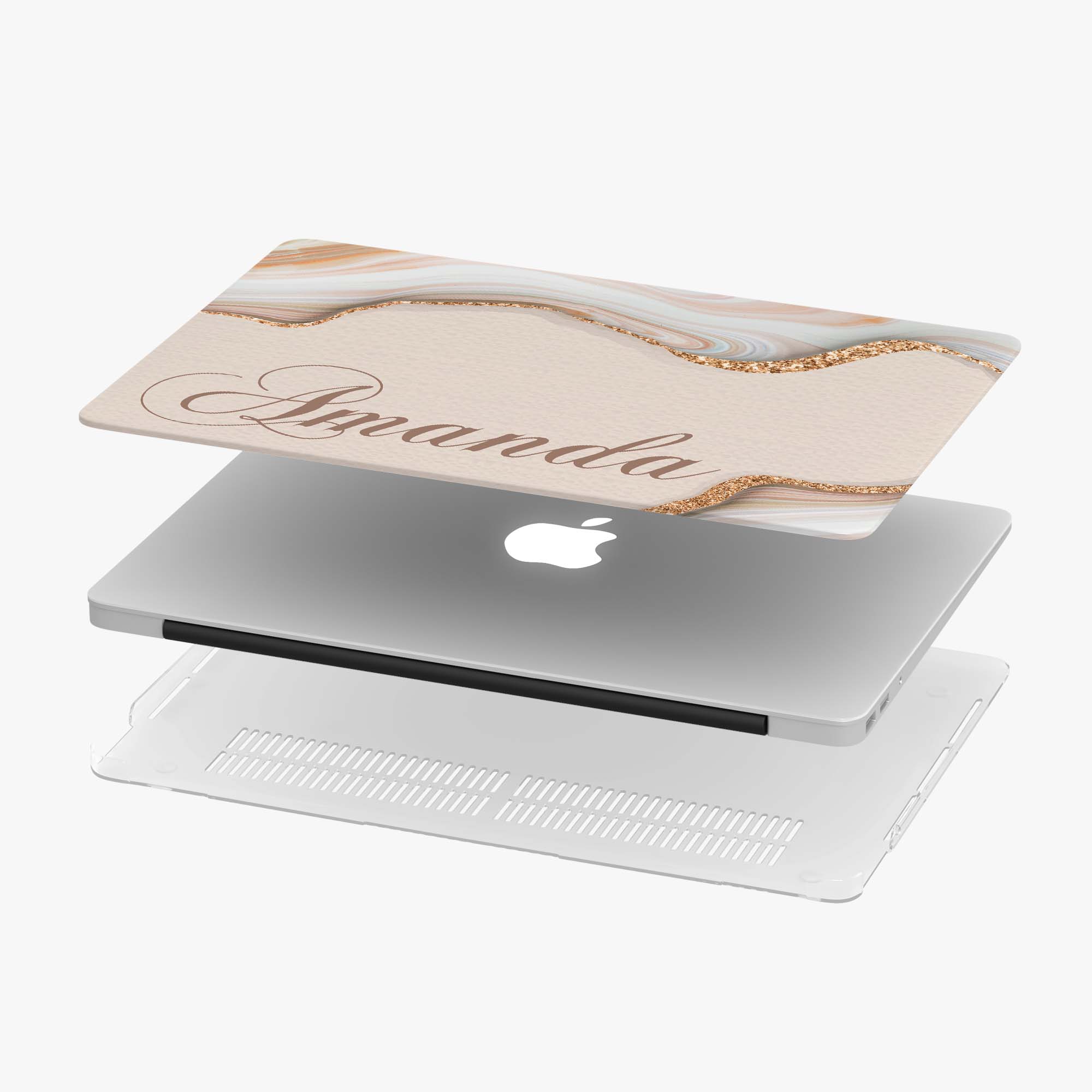 Marble and Gold with Logo  Custom laptop case, Marble macbook