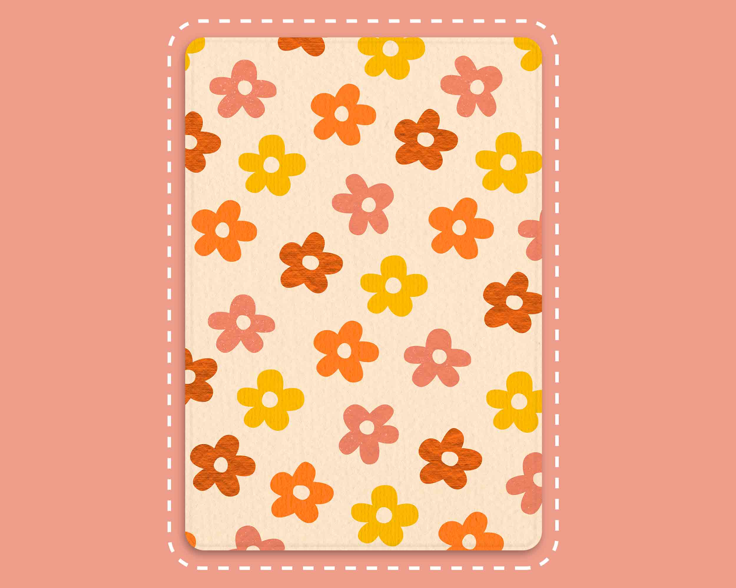 Personalized Retro Flowers Pattern iPad Case
