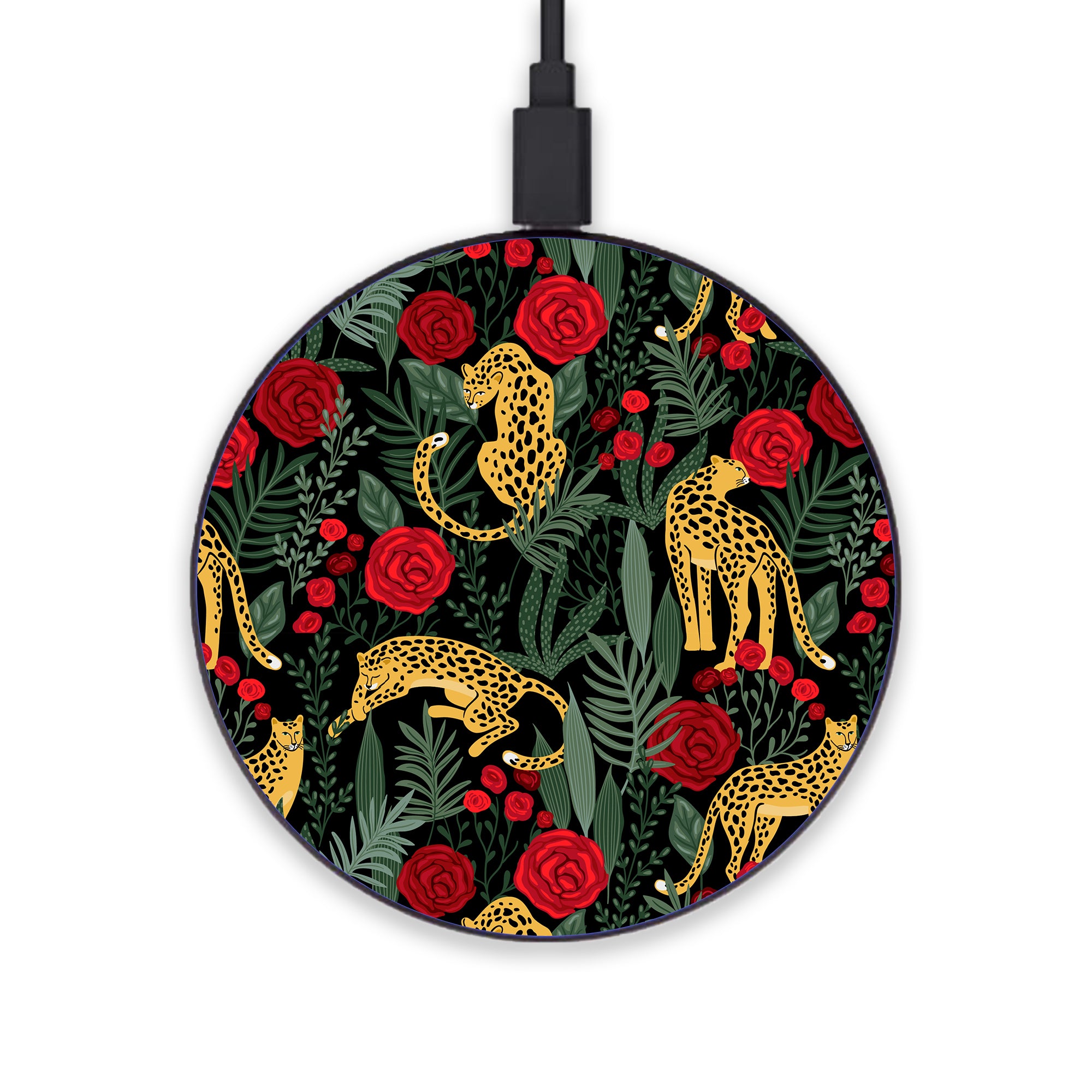 Rose Leopard Print Wireless Charger