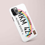 Custom Hawaii License Plate iPhone Case