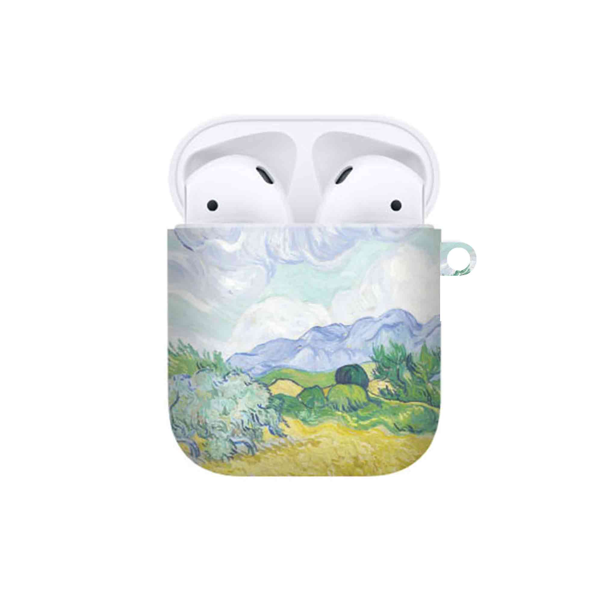 Art Oil Painting Pattern AirPods Case Rainbow OranSilicone