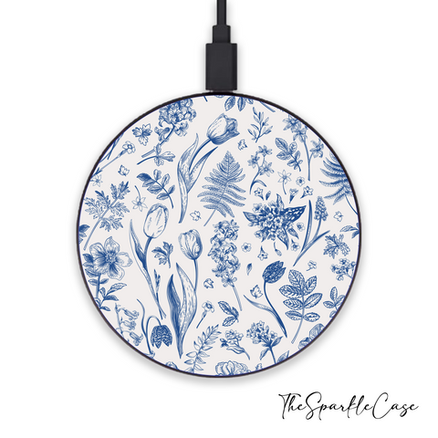 Floral Blue Wireless Charger