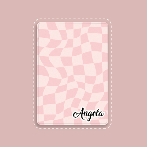Pink Checkerboard Name Personalization iPad Case