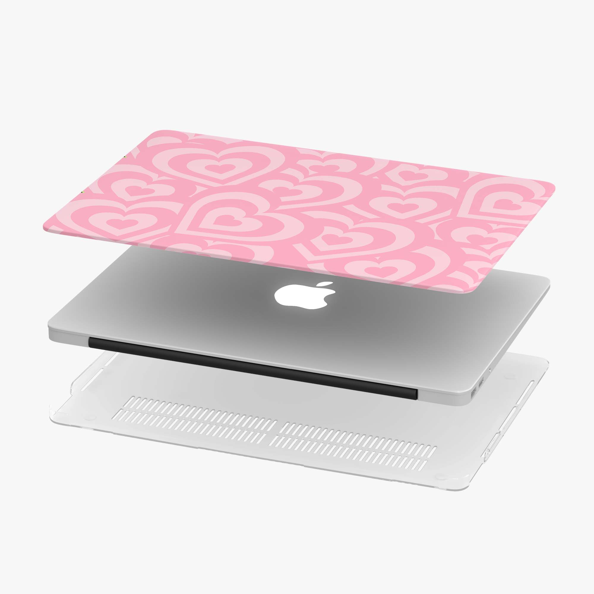 Cute Pink Hearts M1 M2 Chip MacBook Case Laptop Case