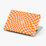 Custom Orange Twist Checkerboard MacBook Case