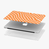 Custom Orange Twist Checkerboard MacBook Case