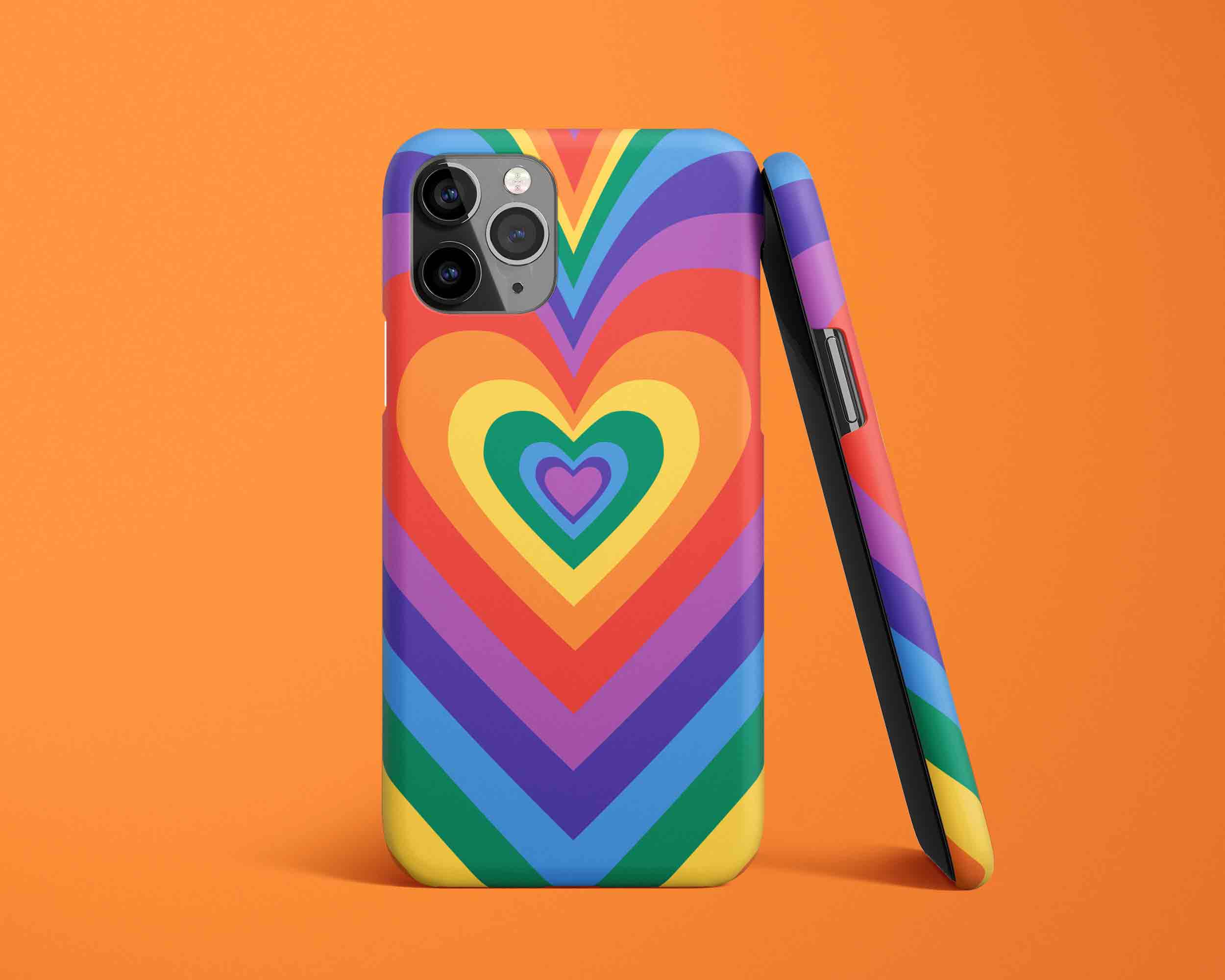 Rainbow Love Heart Protective iPhone Case